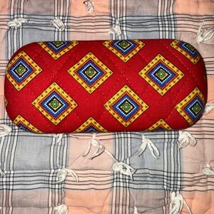 Vera Bradley Red Geometric Patterned Glasses Case